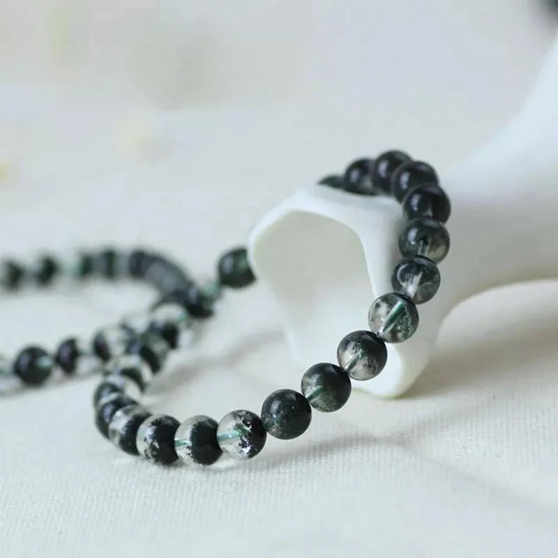 Natural Garden Crystal Quartz Green Phantom Quartz Beads Bracelets for Sale