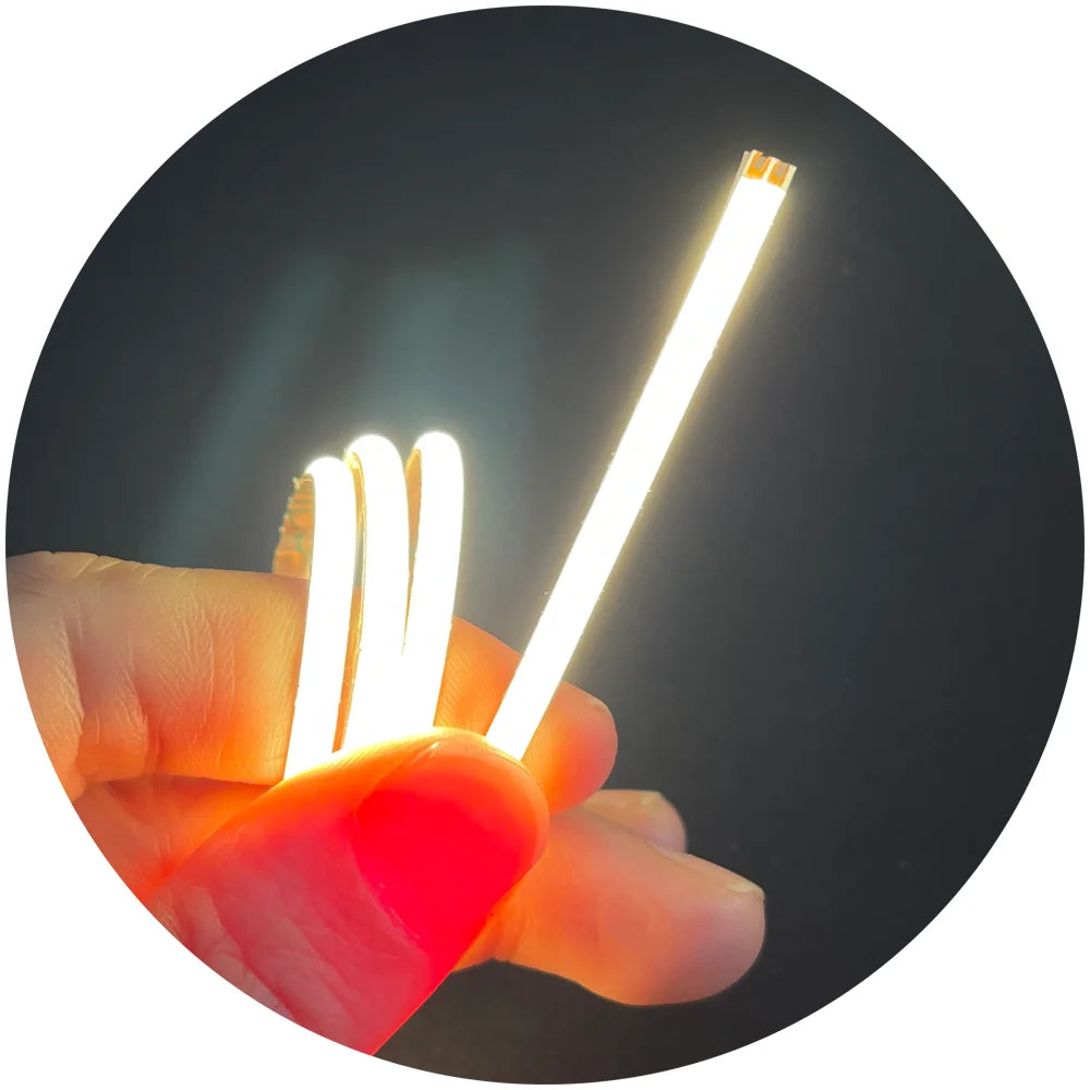 Free Dot 4w 528leds 400lm Cuttable  Super Mini Thin 3mm DC12V Cob Led Strip for Cabinet Light