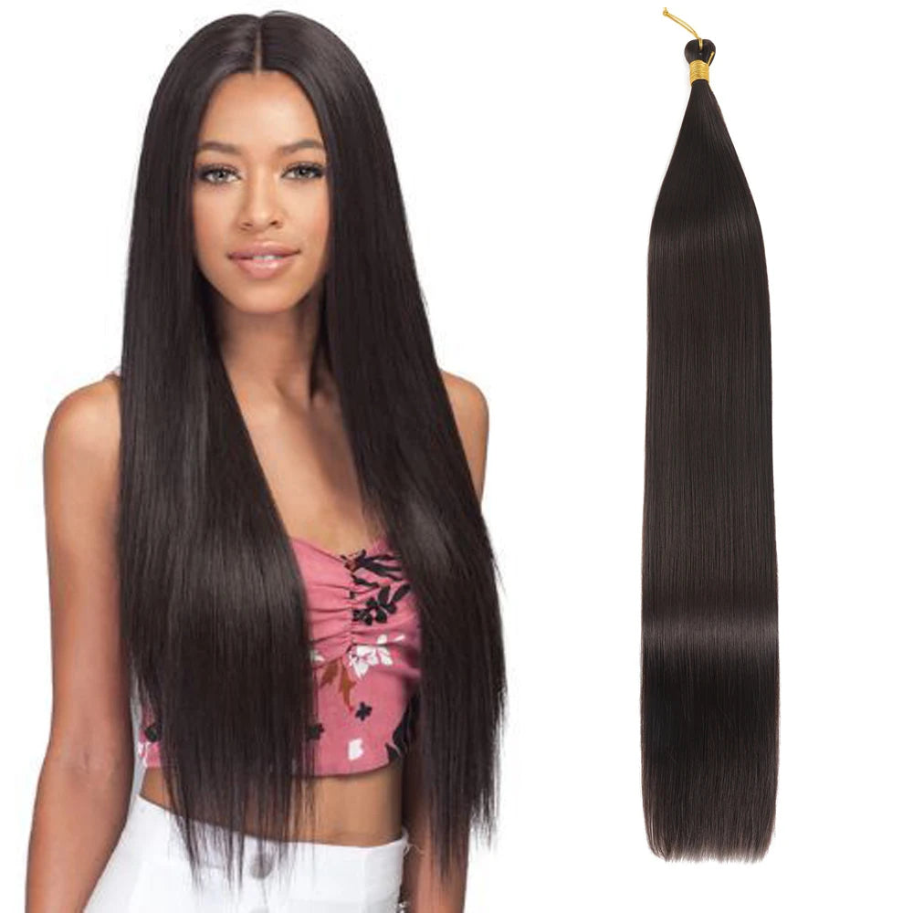 Straight Silky Braiding Hair Extension Straight Bones Synthetic Braiding Hair Wholesale 28 Inch Bone Straight Braiding Hair