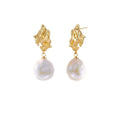 Vintage Style Baroque Earrings Maillard Irregular Temperament High-grade Sense of Natural Freshwater Pearl Earrings