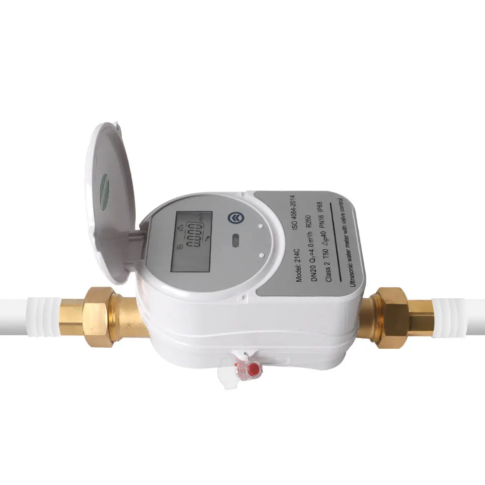 Tuya Zigbee Ultrasonic Water Meter Valve Smart Life App Modern Design LCD Display for Water Quantity Flow Consumption