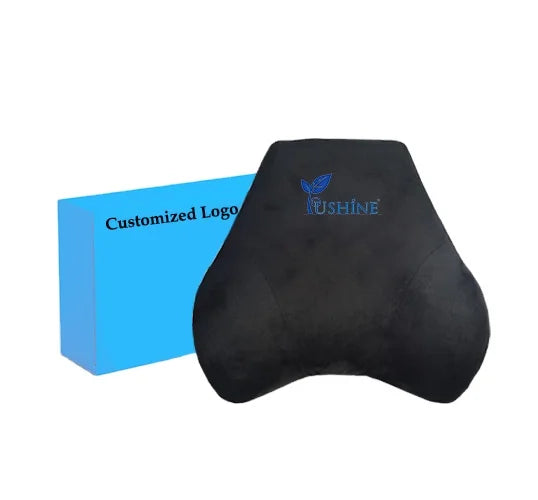 Custom Ergonomics Triangle Shape Memory Foam Neck Support Designer Headrest for Pain Relief Knitted Car Seat Gaming Chair Pillow