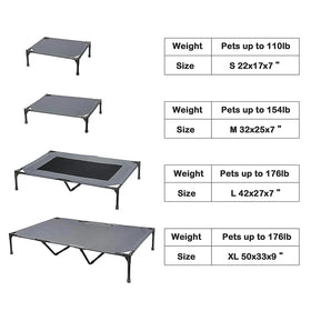 Hot Selling Raised Elevated Dog Bed Folding Travel Indestructible Gray Metal Canvas Double-Layer Mesh Removable Assembly