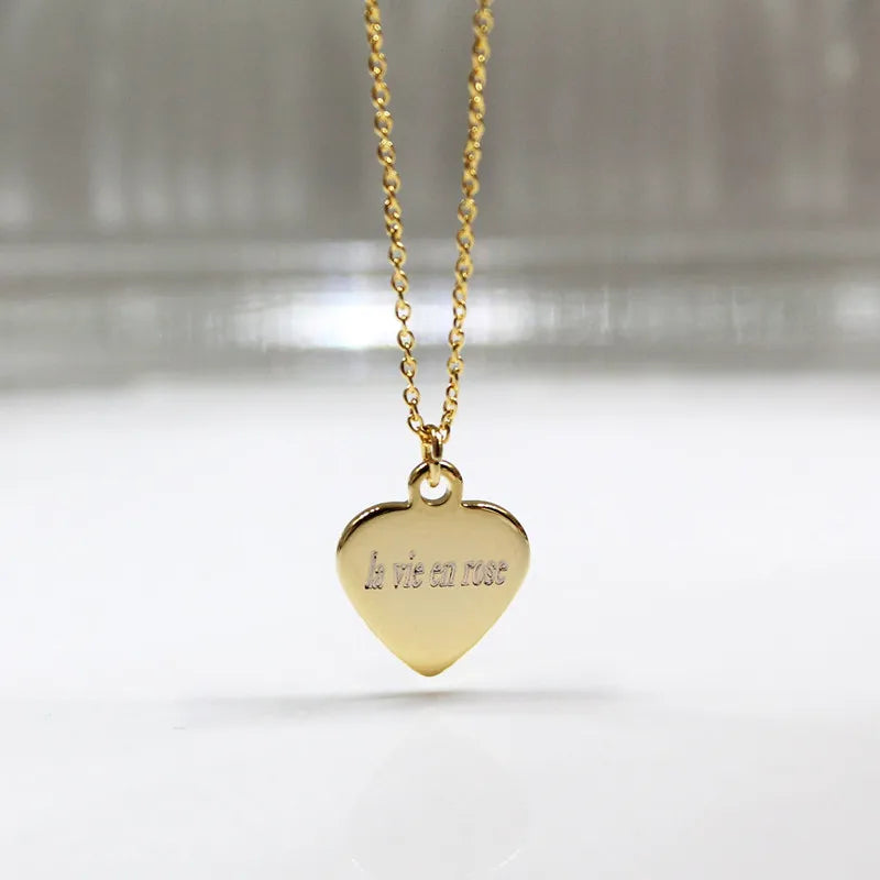 Women Dainty Personalized Inital Jewelry 925 Sterling Silver Letter Engraved Heart Necklace