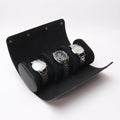 A Small Amount of Stock High-grade Black Pu Leather Three-piece Watch Boxes Factory Spot Watch case Set for Storage Watch Travel