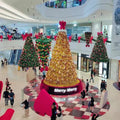 China Supplied Outdoor Plastic Hard Needle PVC PE  Popular Green Artificial LED Christmas Tree