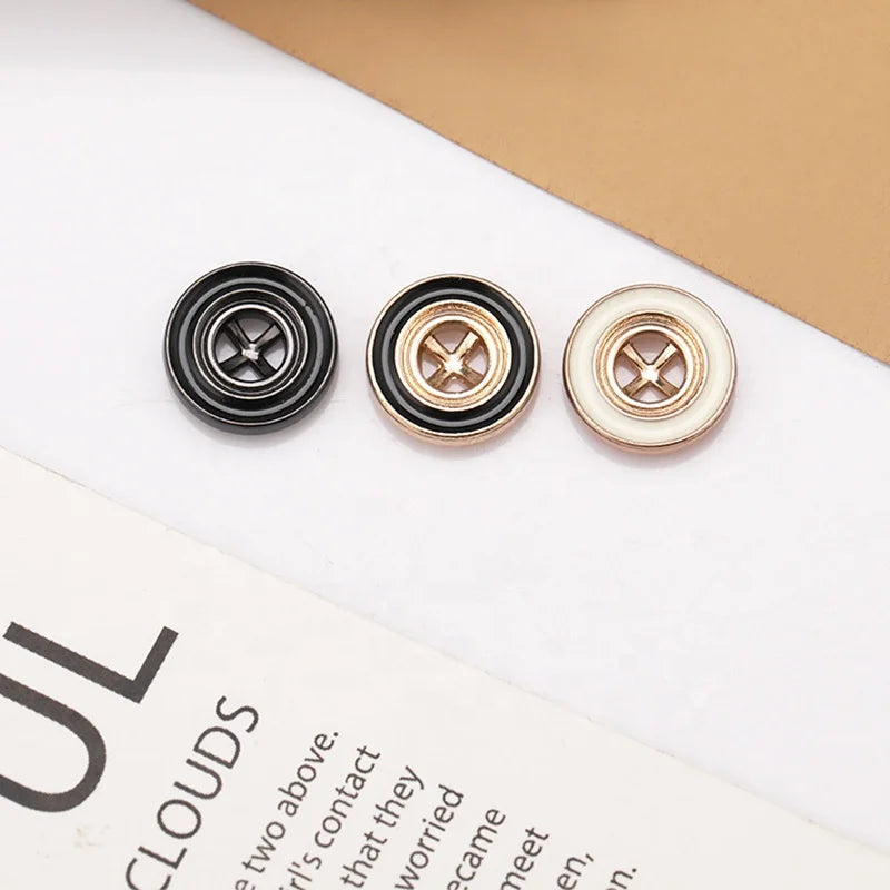 Cross Dot Oil Four Eye Eco-Friendly Plating Zinc Alloy 4-Holes Shirt Dress Buttons for Clothing