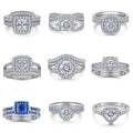 Jewelry Custom Factory 925 Sterling Silver Cubic Zirconia Original Design Rhodium Plated Ring Suitable for Couple Gifts