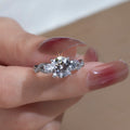 MSR-1162 14k White Gold IgI Certified Wedding Rings Round Cut 2.1ct D VS1 Lab Grown Diamond Ring