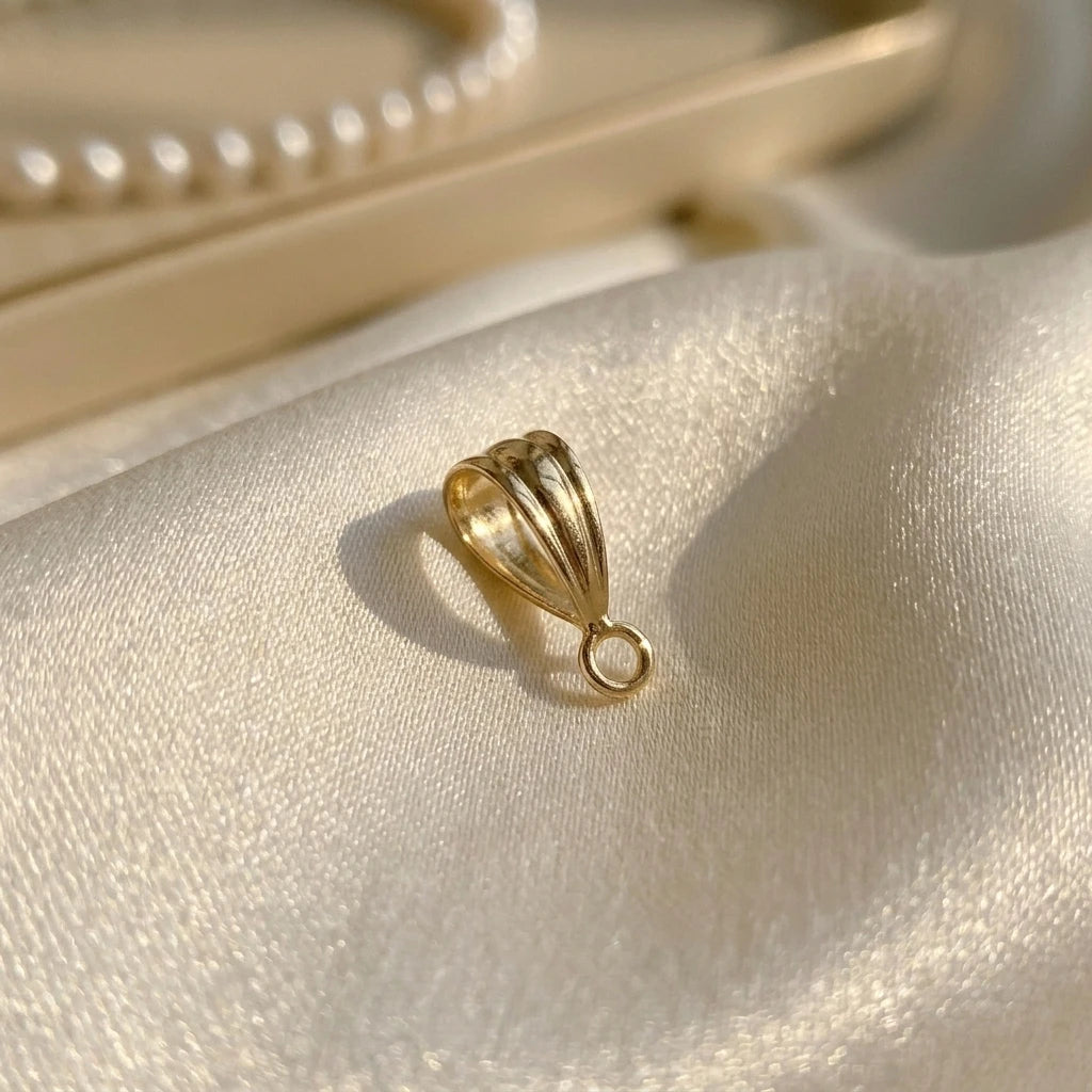 GP US Small Bails With Open Parallel Ring 14K Gold Filled Closed Charm Pendant Bail Permanent Jewelry Chains Findings