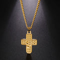 Myshape Hearts Cross Pendant Necklace Women Stainless Steel Thick Chain Gothic Crucifix Jewelry Christmas Gift for Lover New in