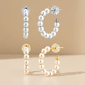 FUAMAY Shigh Quality 925 Silver Fine Hoop Earrings Small Fresh Water Pearl Earrings 925 Sterling Silver Pearl Hoop Earrings