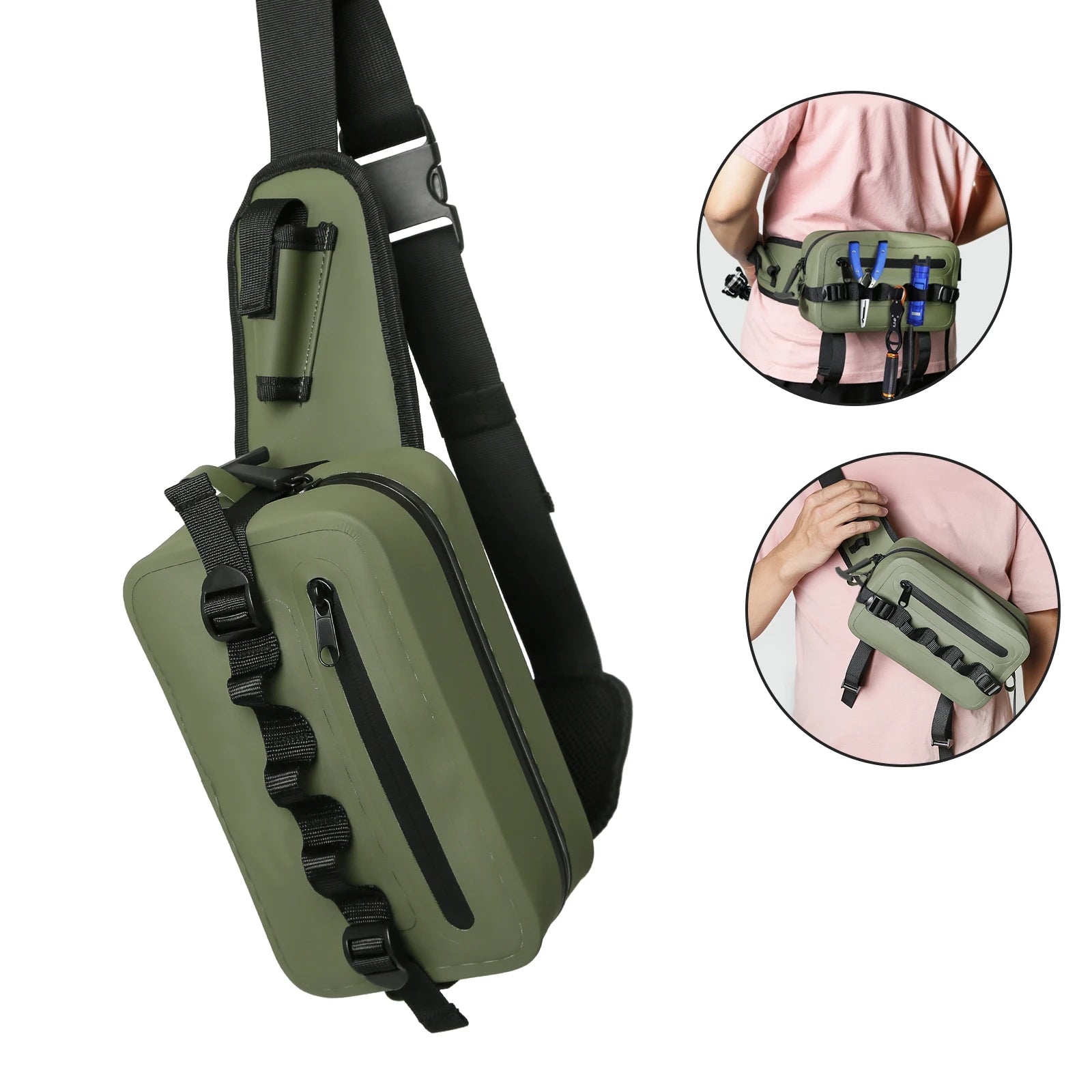 Hot Selling Factory TPU Fishing Rod Fly Lure Tackle Bag Waterproof Adjustable Strap Fishing Rod Holder 4L Capacity Waist Strap