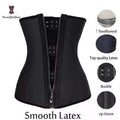 Smooth Latex Girdles 7 Steel Boned Corset Underbust Slimming Waist Shapers ZIp & Hook Slimming Sheath Plus Size
