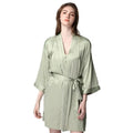 Thermal Summer Cardigan Robe Gowns Kimono Dressing Bathrobe for Women Knee Length Woven Elastic Waist Wholesale