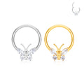 G23 Titanium Butterfly Nose Ring Daith Piercing Jewelry Rook Hoop Tragus Clicker Cartilage Helix Earring for Women 16G
