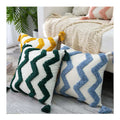 Innermor 30x50/45x45cm Hand Knitted Cotton Tufted Boho Cushion Cover Plain Square Design for Home Hospital India Mudcloth for