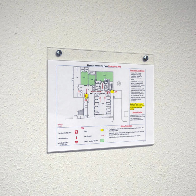 8.5\"x11\" Wall Mounted Acrylic Sign Holder with Screwset Display Rack for Effective Sign Presentation