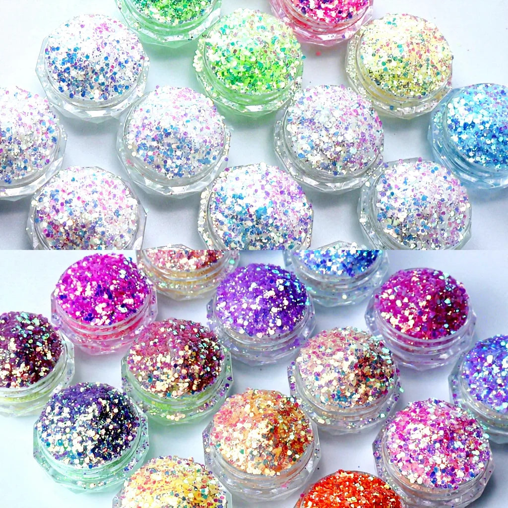 Bulk Cosmetic 2oz Bag Glitter Iridescent Uv Glitter Craft Chunky Mixed Uv Glitter