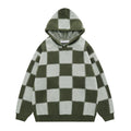 Sweater Hoodie Men Custom Knitwear Thick Warm Jumper Plaid Wool Knit Sweater Fleece Hoodie Sweaters