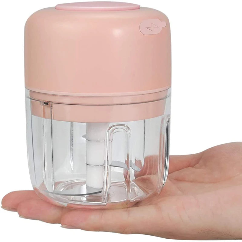 Hot Sale 100ML Mini Electric Garlic Chopper Wireless Mini Food Chopper for Fruits Vegetable Onion Nuts Meat Chili