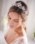 Wedding Crown Tiara Crystal Flower Headband for Bridal Crown Tiara for Girls Women Birthday Gift