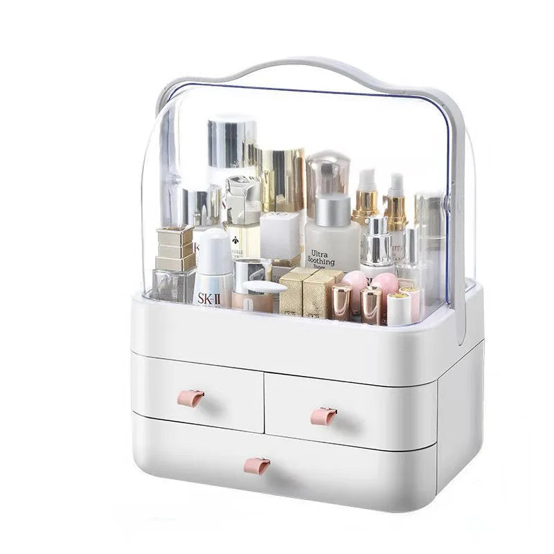 Double Open Transparent Luxury Multifunctional Table Makeup Box Dustproof and Waterproof
