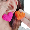 Candy Color Acrylic Heart Shaped Simple Fashion Stud Earrings for Women Exquisite Jewelry Accessories for Students Girlfriends
