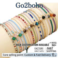 Go2boho Adjustable Handmade Tila Beads Bracelet for Women Minimalist Summer Boho Style Stackable Jewelry Gift Idea