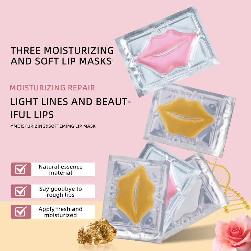 Wholesale Private Label pink Cosmetic Gel Hydrating Sleep Lip Patch Moisturizer Beauty Vegan Lip Mask Cheet Collagen Lip Mask