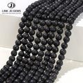 JD 4-20mm Natural Black Volcanic Rock Gemstone Loose Beads Energy Healing Chakra Beads 5A Natural Lava Stone Jewelry Making