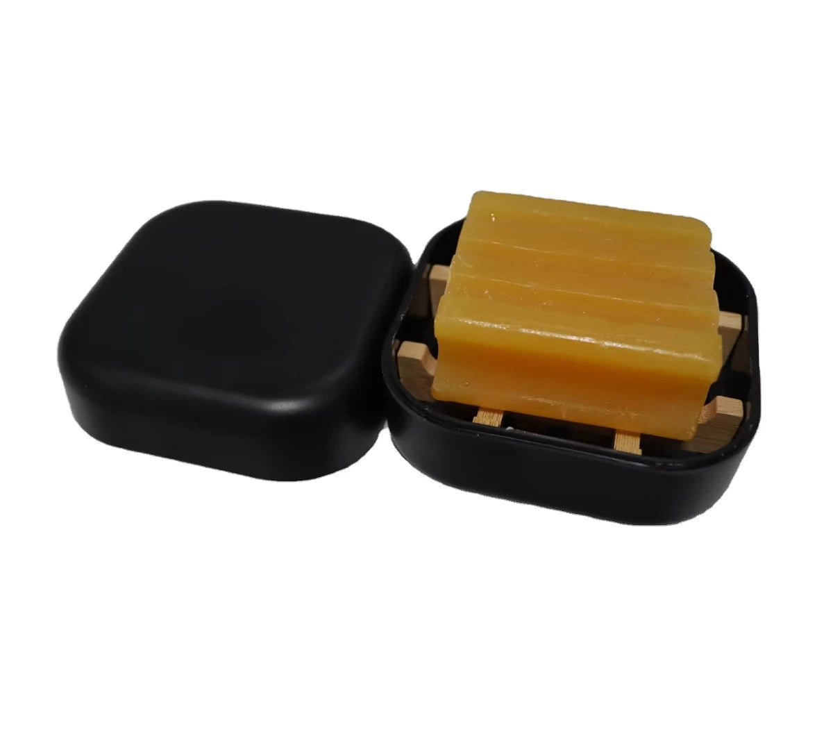 Organic Sustainable Bamboo Fiber Wooden Soap Bar Square Holder Bath Shower Cleaning Box Case with Travel Cover Lid