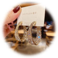 New Style Silver Needle Diamond Real Gold Plated Hoop Earrings for Women 2023