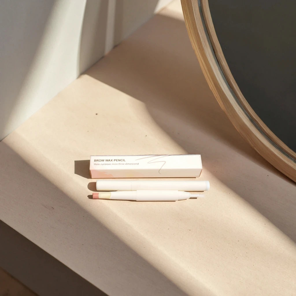Vegan Mineral Dual-Ended Eyebrow Styling Pencil Waterproof Long-Lasting Gel Eyebrow Wax Brush for Eyebrow Shaping Custom Logo