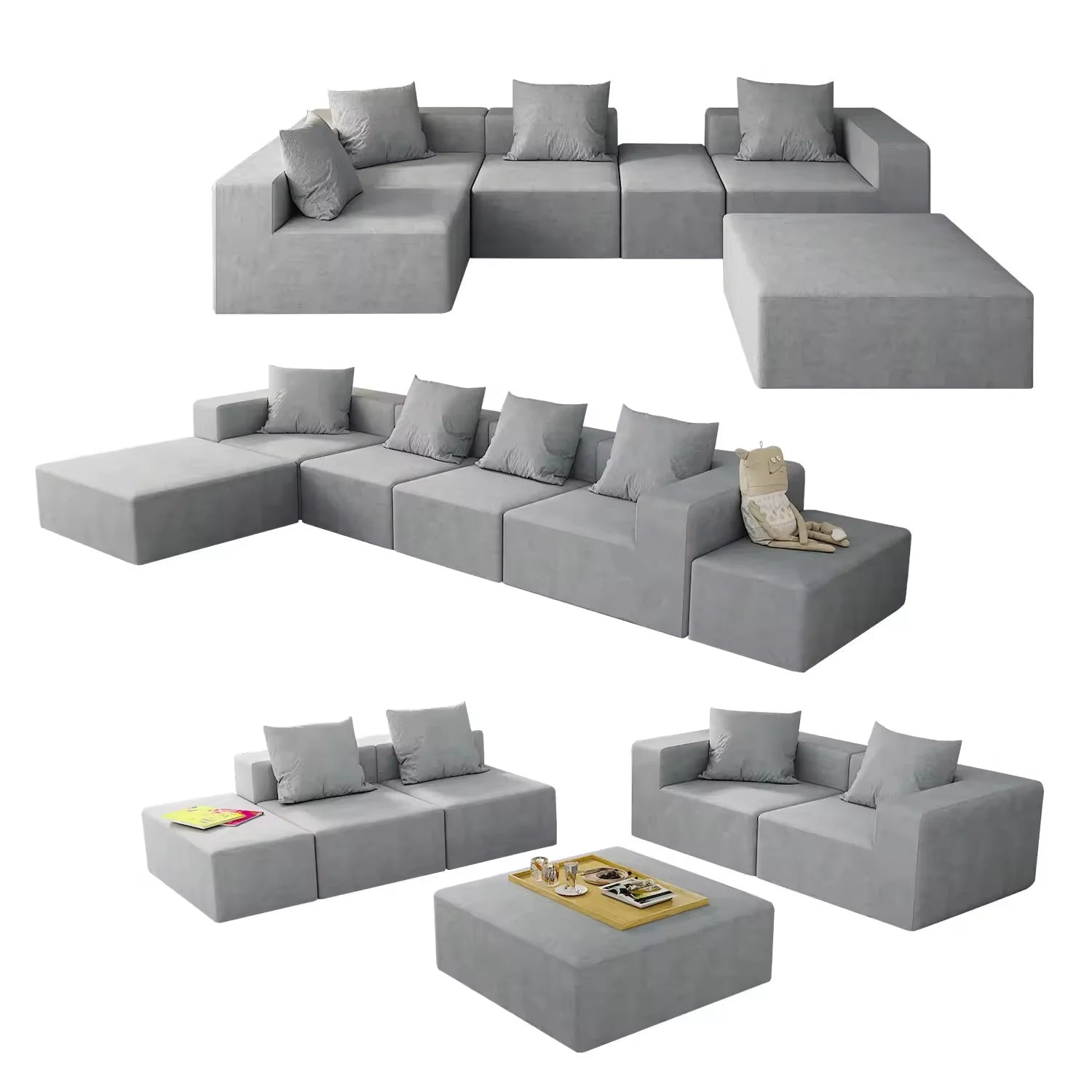 Union Win Modern Outdoor Furniture Set Convertible Floor Corner Couch Bed Sofa-Designer Modular Bean Bag for Compressed Sofa