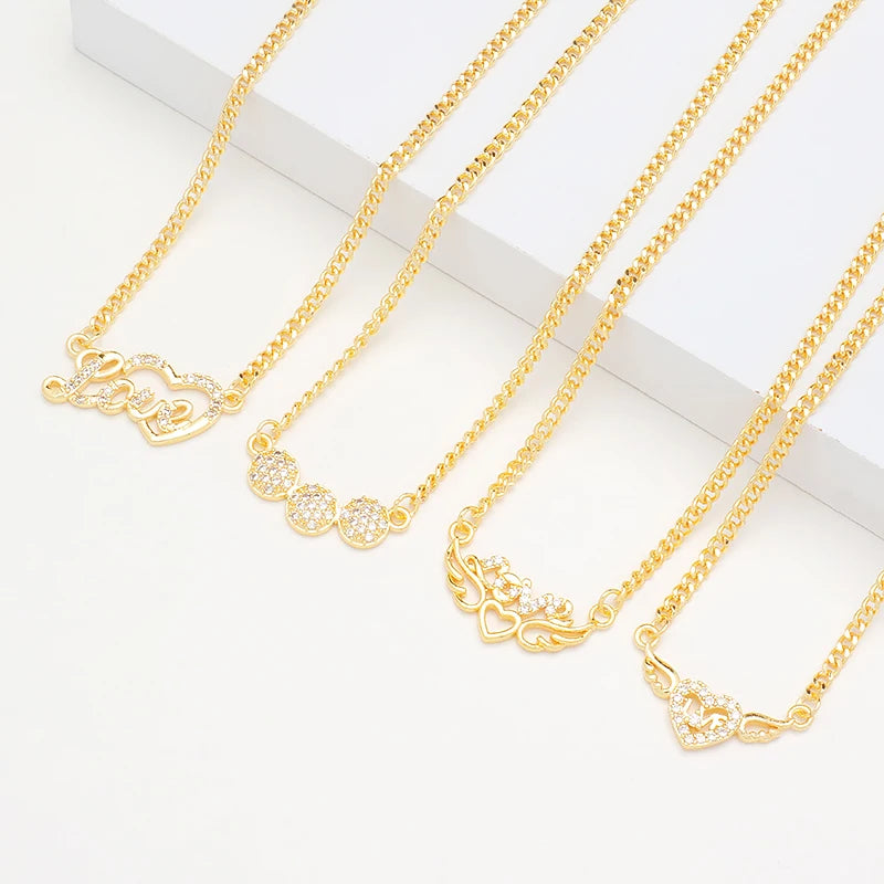JXX DH-49D-45CM Wholesale Ladies Jewelry Chain Taurus/Sagittarius/Pisces Necklace Gold Plated Zodiac Pendant Necklace