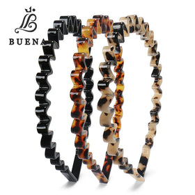 Fashion Wavy Unisex Headband Popular Tortoiseshell Color Acetate Men Women's Headband Sports Headbands