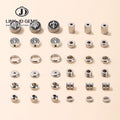 JD Stainless Steel Big Hole Spacer Beads Multi Size Gold Silver Plate Loose Round Charm Beads for DlY Bracelet Jewelry Making