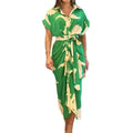 Hot Sale Bohemian Beach Dress Printed Floral Dress for Women Sexy Elegant Beautiful Ladies Casual Dresses