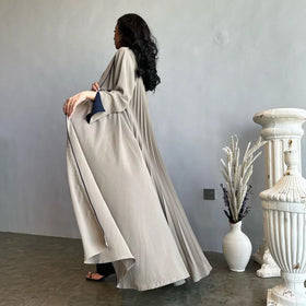 2023 Elegant Long Robe Islamic Dubai Turkey Muslim Women Hijab Abaya Long Sleeve Open Abaya Modest Dress