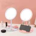Desktop LED Makeup Mirror Smart USB Charging Vanity Mirror with Light Adjustable Table Cosmetic Mirror