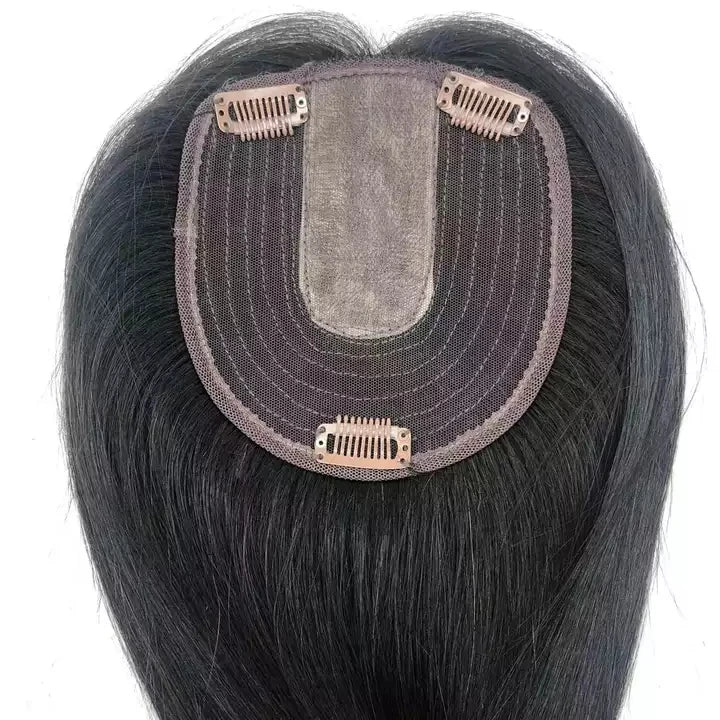 AU Raw Virgin Straight Human Hair Extension Hair Extensions Brazilian Machine Made Clips in Topper for Women