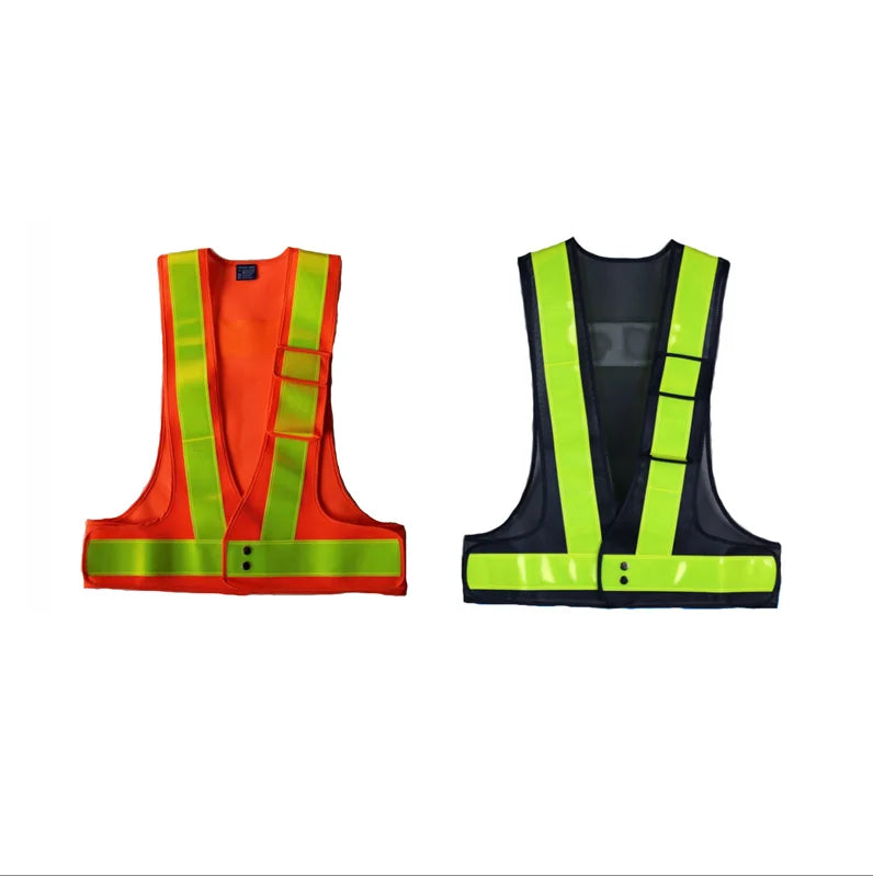 Wholesale Motorcycle Orange Security Mesh Safety Clothing Reflective Vest Belt with Reflecting Tape for Outdoor Cycling Biking
