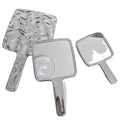 Customized Pocket Mirror Luxury Makeup Hand Mirrors Hand-held Makeup Mirror Portable Metal Silver