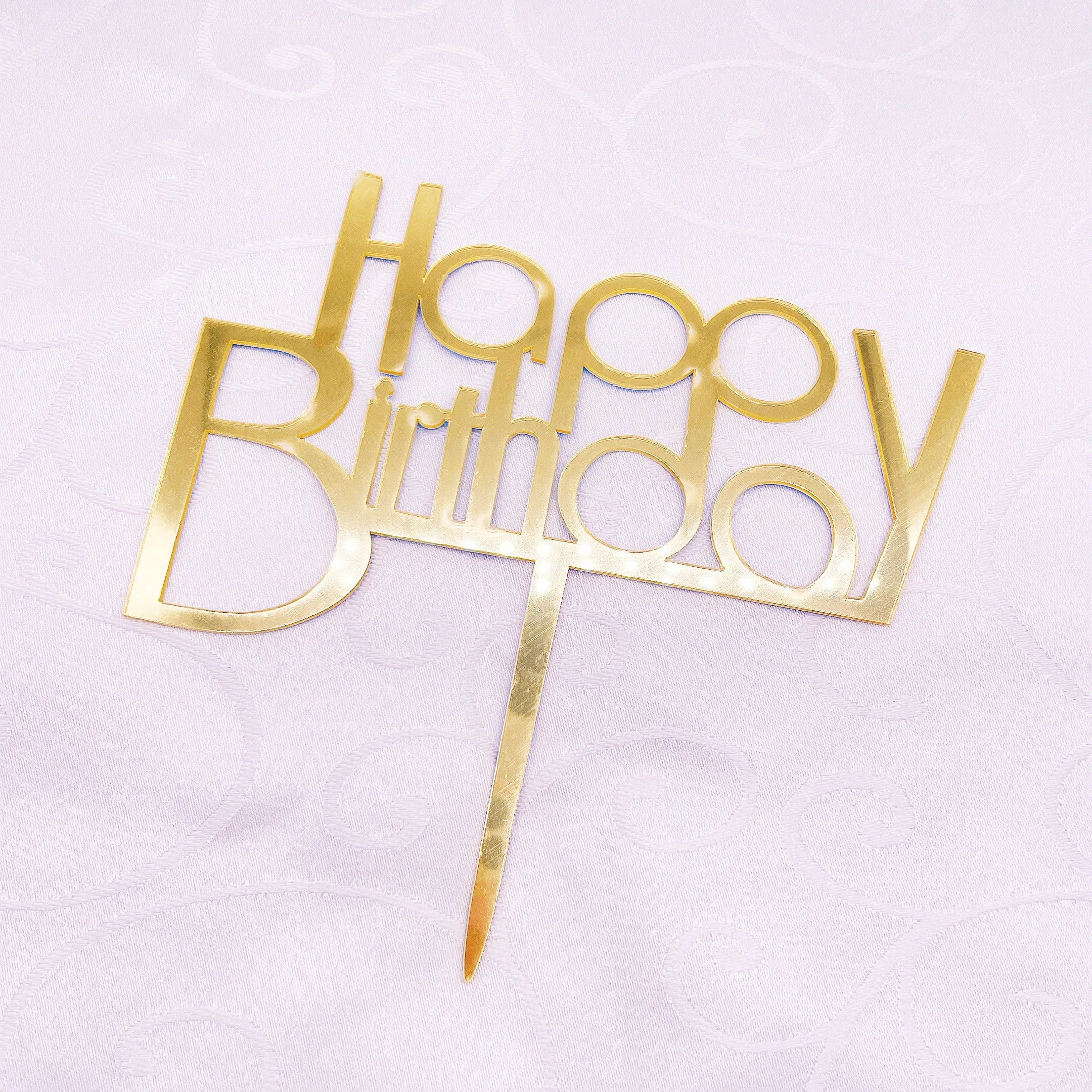 Happy Birthday Acrylic Cake Topper for Wedding Decorations Celebrate with a Joyful Birthday Cake Topper