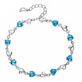 CDE YB0203 925 Sterling Silver Trendy Heart Cut Zircon Rhodium Plated Women's Bracelet for Wedding Party & Gift