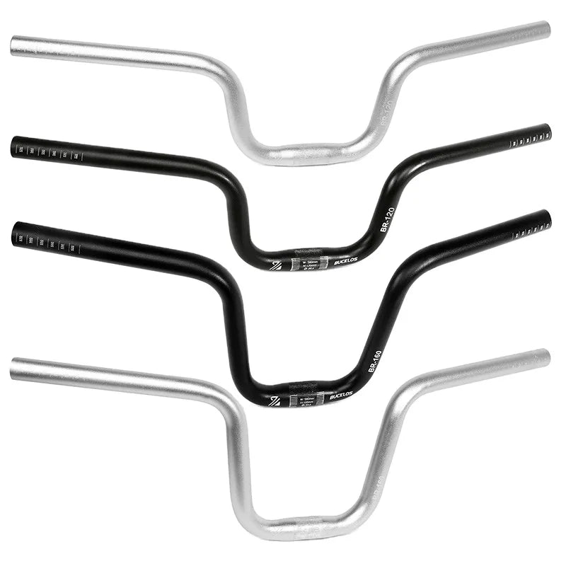 BUCKLOS Bicycle U Shaped Handlebar 25.4mm Folding Bike Swallow Handlebar Riser 120/160mm 580mm Retro Bicycles Riser Handle Bar