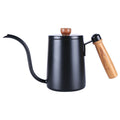 Portable 600ml Gooseneck Kettle with Wood Handle for Coffee Drip Stainless Steel Tea Pot for Home & Kitchen BH1003