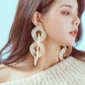Fashion Long Acrylic Bohemian Earrings for Women Ladies Personality Exaggerated Acrylic Exaggerated Earrings