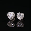 Wholesale Exquisite 1ct 2ct Heart S925 Sterling Silver Moissanite Stud Earrings VVS D Color Moissanite Women Wedding Earrings